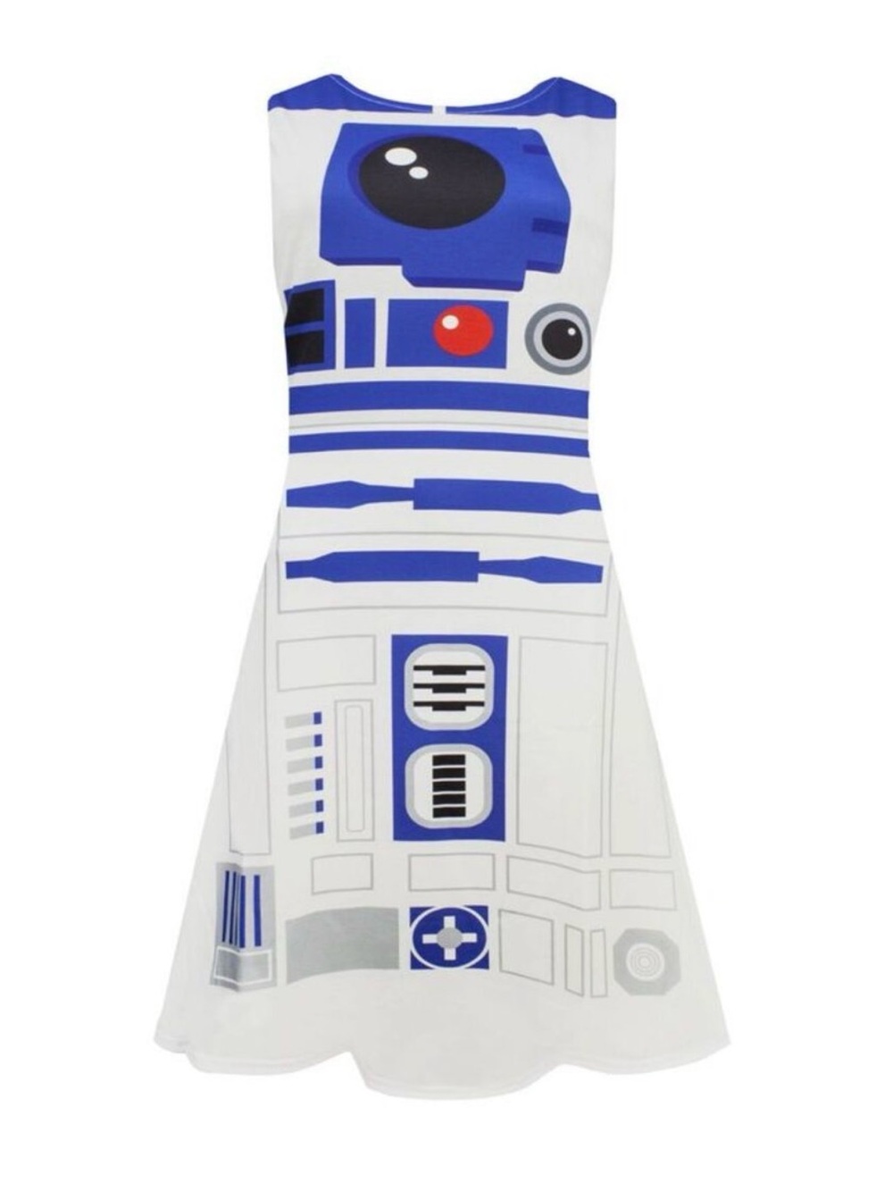 STAR WARS R2D2 Costume Dress Women's Ladies Cosplay Droid White Clothing Size S